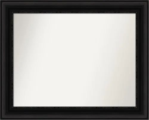 Vista 56 de Amanti Art Espejo personalizado, espejo de baño negro puente, espejo de pared o espejo de tocador de baño sobre el fregadero (26 x 26 pulgadas)