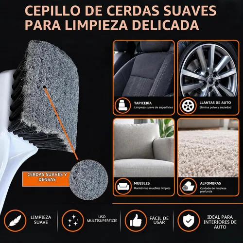 Vista 3 de Cepillo de mango corto para ruedas y neumáticos Cepillo de lavado de automóviles para detalles automáticos Cepillo de limpieza profunda