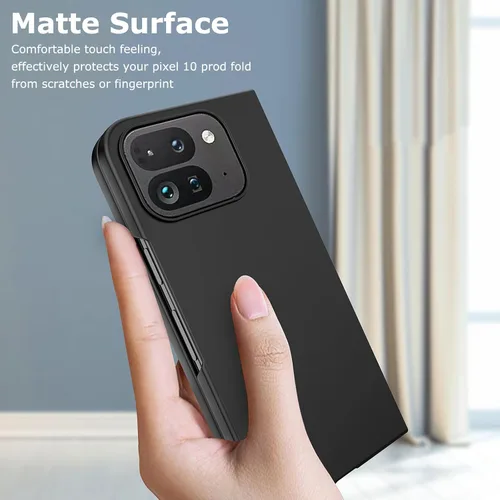 Vista 6 de Funda para Google Pixel 10 Pro Fold con protector de pantalla frontal, ultra fina mate duro PC caso resistente a los arañazos cubierta protectora