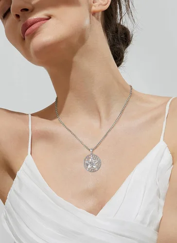 Vista 29 de CELESTIA Colgante de plata de ley 925, anillos de tetragrammaton, collar masónico, joyería de pentagrama para mujeres y hombres