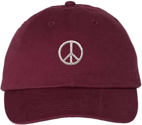 Vista 10 de Go All Out Sombrero de papá bordado con signo de paz para adultos Negro