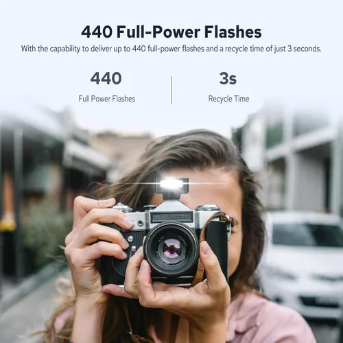 Vista 6 de GODOX iM20 Mini Flash para cámara, GN10 Godox Mini Flash, batería 440 destellos de potencia completa, carga USB-C, 5 niveles de potencia