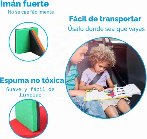Vista 4 de Vanmor Rompecabezas de Tangram de viaje, 3 juegos de tangram magnético con solución 240, bloques de patrón de forma Montessori, rompecabezas