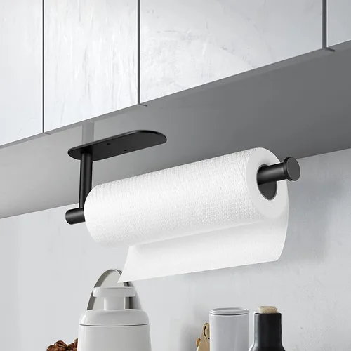 Vista 2 de Portarrollos de Papel para Cocina, Toallas de Papel a Granel - Autoadhesivos para Debajo del Gabinete, Ambos Disponibles en Adhesivo y Tornillos