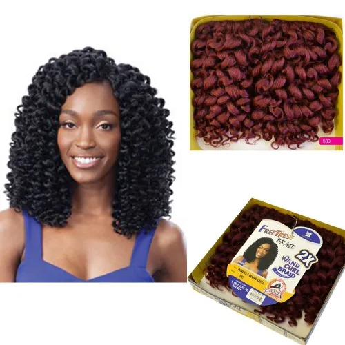 Vista 5 de 2x trenzas sintéticas rizadas FreeTress, cabello en tirabuzones, Paquete de 1