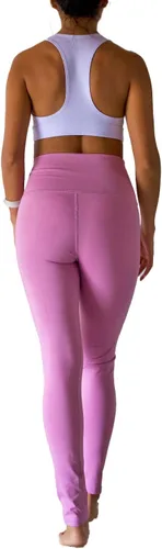 Vista 6 de Leggings de cintura alta para mujer, cómodos y elegantes pantalones de yoga con tela que absorbe la humedad (talla única, mediana y grande, morado)