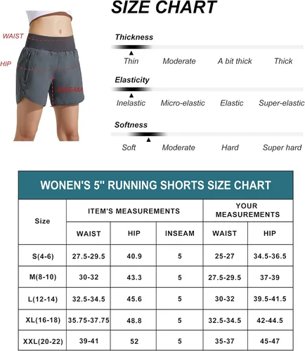 Vista 6 de MASKERT Womens 5 Inches Athletic Running Shorts with Zipper Pockets Quick Dry Lounge Gym Workout Shorts with Liner