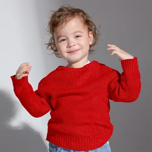 Vista 2 de PATPAT Suéter de punto para bebés y niñas, ropa de manga larga sólida cálida