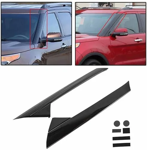 Vista 9 de Moldura exterior para parabrisas compatible con Fo. rd Explorer Base Limited XLT 2011-2019 lado izquierdo y derecho, 2 piezas BB5Z7803144AB