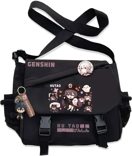 Vista 16 de Bolso Furina Crossbody Bag Single Shoulder Bag Adulto Anime 3D Print Mochila Negro Bolsa