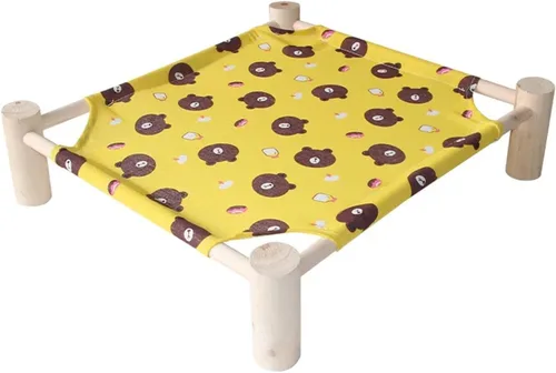 Vista 6 de Cat Bed House Outdoor Universal Pet Removable Breathable Hammocks for Small Dog Durable Wood Frame Canvas Beds(CW005-1)