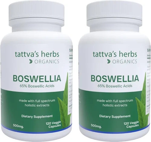 Vista 2 de Tattva's Herbs Boswellia Serrata (120 unidades / 500 mg) Extracto holístico de CO2 Suplemento de incienso