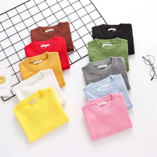 Vista 2 de LNICEAR Suéter de punto con cuello redondo para bebé, niña, niño, suéter de punto cálido, manga larga, ropa de otoño e invierno
