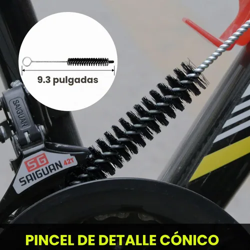 Vista 7 de Juego de herramientas de limpieza de bicicletas de 7 piezas, kit de cepillo limpio para bicicleta, adecuado para montaña, carretera, ciudad
