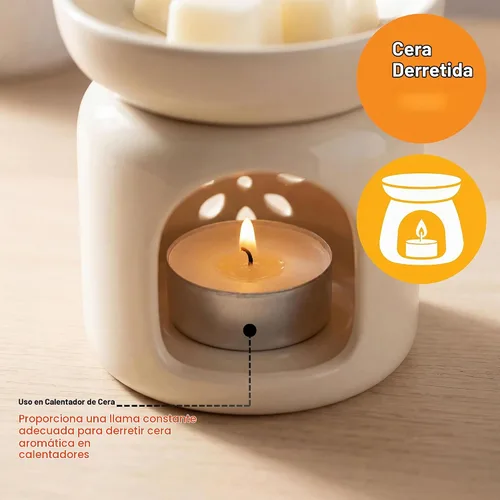 Vista 6 de PAMI - Velas de té, cera de parafina, sin perfume, 4 horas de tiempo de combustión, 50