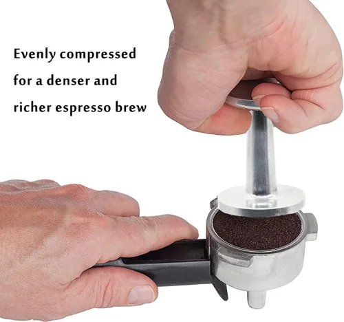 Vista 2 de Prensador de mano espresso de doble cara 51mm y 58mm, doble punta, prensa de café molido barista para máquina portafiltro