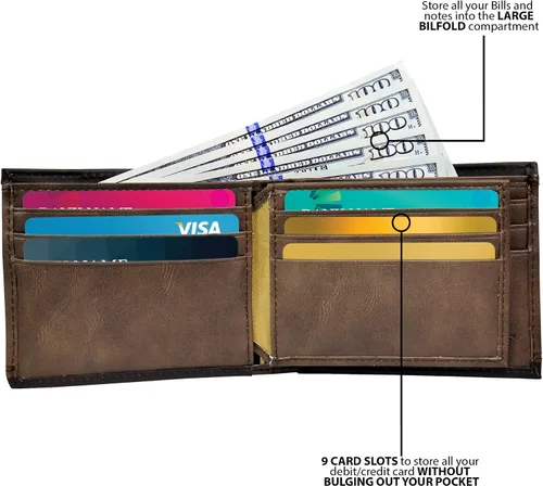 Vista 5 de Dockers Mens piel Capacidad extra Slimfold Bifold Wallet