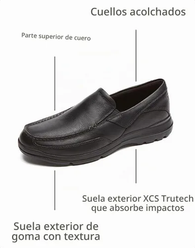 Vista 3 de Rockport Mocasines sin cordones Junction Point para hombre Negro