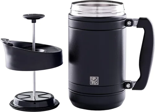 Vista 2 de BruTrek de Planetary Design BaseCamp French Press 32 onzas líquidas - Obsidiana