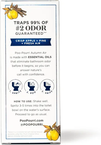 Vista 3 de Poo-Pourri Before-You-Go - Aerosol para inodoro, aire otoñal, 2 onzas líquidas, manzana crujiente, pino y aire fresco