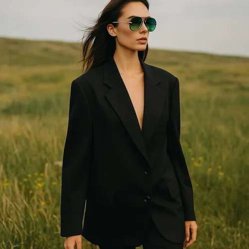 Vista 4 de Gafas de sol de gran tamaño de piloto para mujer, marco grande, gafas de sol de moda con marco de metal, sombras ovaladas Verde