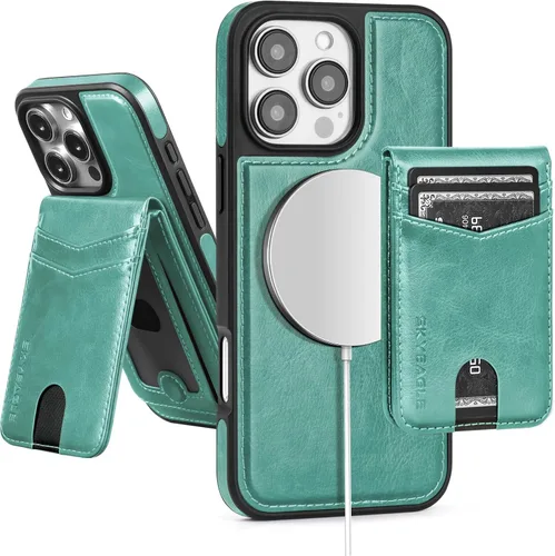Vista 52 de SkyEagle - Funda tipo cartera compatible con MagSafe para iPhone 11, color negro Detachable Magnetic Credit Card Holder,RFID Blocking,PU