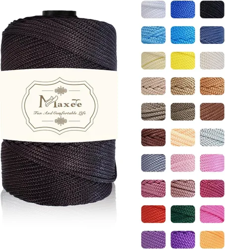 Vista 45 de Cordón de macramé de poliéster de alta calidad de 0.118 in × 218 yardas, 0.118 in, 100% polipropileno, ideal para ganchillo, ganchos de pared