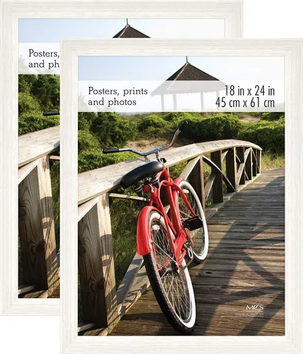 Vista 52 de MCS Marco para póster con estilo de museo, 11 x 17 pulgadas, madera de granero, vertical y horizontal, para colgar en la pared, marco grande