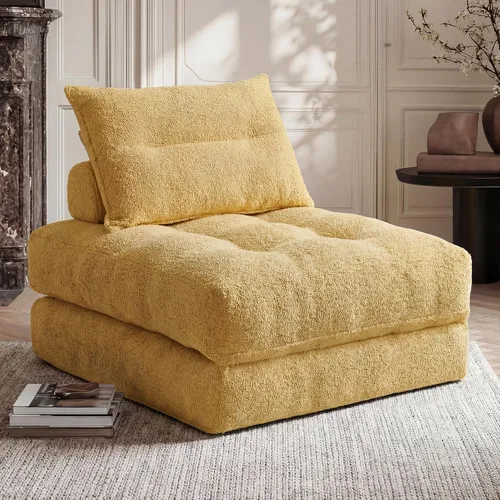 Vista 10 de MONVANE Sofá cama plegable 3 en 1, silla convertible cama, color beige