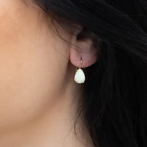 Vista 3 de 14K Solid Gold Earrings - Gemstone Earrings for Women - 14K Gold Earrings for Women - Birthstone Earrings - Teardrop Earrings for Women - Gold