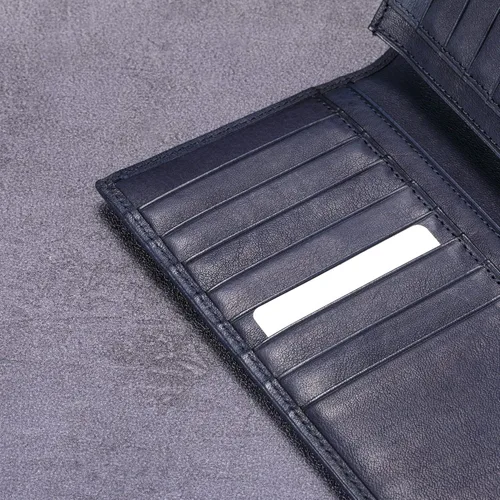 Vista 6 de HISCOW Cartera larga plegable con 15 ranuras para tarjetas de crédito - Piel de becerro italiana