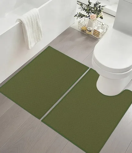Vista 12 de YIHOUSE Juego de 2 tapetes de baño ultrafinos de secado rápido, tapete de baño absorbente para baño, antideslizante, lavable a máquina (beige)