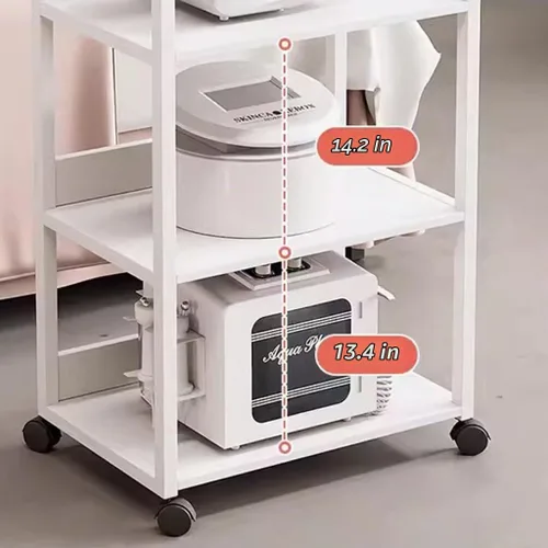 Vista 3 de Oro 3-Tier belleza Rolling Cart, carro móvil de la máquina del esteticista para el salón