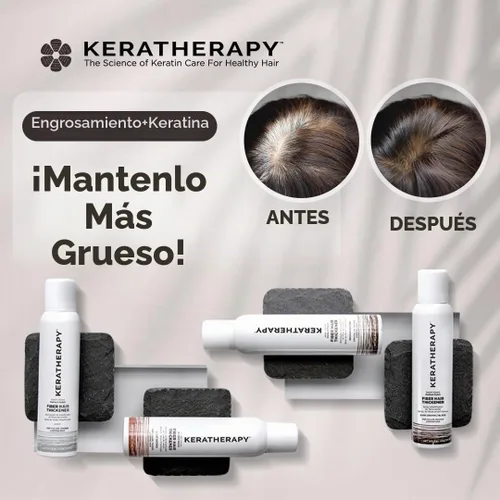 Vista 8 de Keratherapy Spray espesante de fibra con infusión de queratina, marrón medio, 4 onzas líquidas, 4.7 fl oz – Laca para el cabello voluminizadora