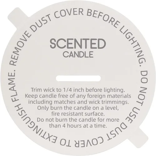 Vista 8 de CandMak Cubiertas antipolvo para velas, 160 tapas blancas mate impresas con lengüeta para hacer velas (2.125 pulgadas)