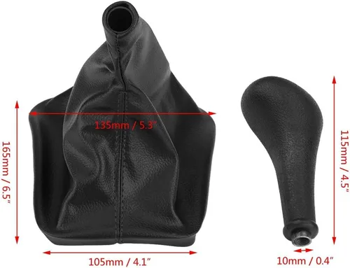 Vista 7 de KIMISS Pomo de palanca de cambios de 4 velocidades + cubierta de bota de polaina W123 W140 W20