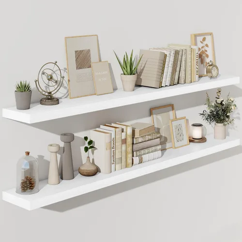 Vista 29 de Fun Memories Estantes flotantes – Estante de pared de 9.3 pulgadas de profundidad para decoración y almacenamiento – Estantería de exhibición