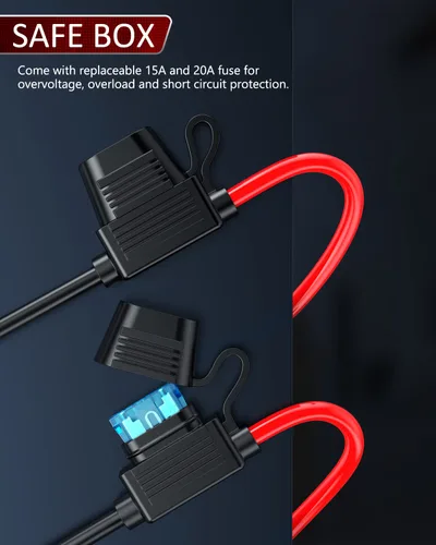 Vista 5 de ELECTOP Conector de 45 A a terminal de anillo tórico, compatible con adaptador de puerto de anuncios, cable conector de batería de 10 AWG