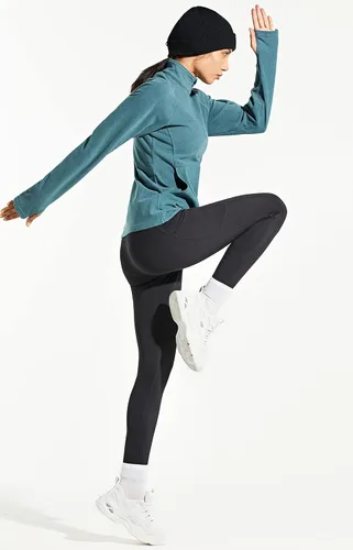 Vista 5 de Libin Leggings con forro polar para mujer, resistentes al agua, cálidos, para correr, con aislamiento térmico y bolsillos