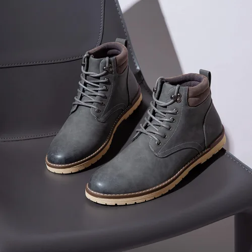 Vista 5 de Vostey Botas de senderismo para hombre, impermeables, botas chukka casuales para hombre