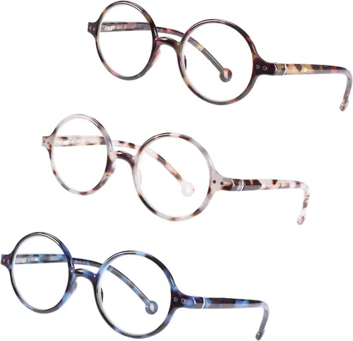 Vista 22 de Gafas de Lectura Redondas para Mujeres y Hombres con Bloqueo de Luz Azul, Lectores Circulares Unisex Ultraligeros, Gafas de Lectura sin Prescripción