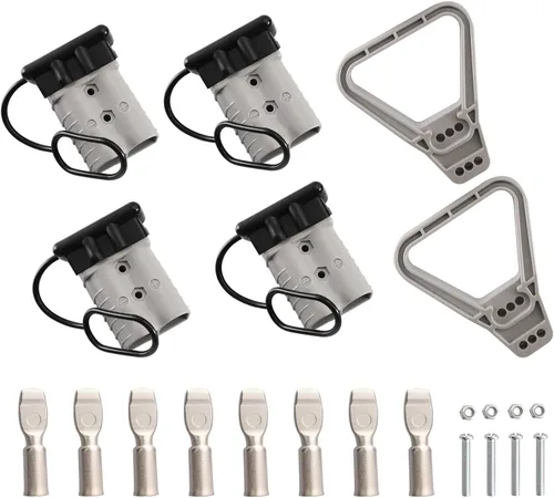 Vista 9 de 2 piezas calibre 2/0 350 amperios conexión rápida/desconexión de batería con mango, kit de conector de enchufe de cable puente para cabrestante