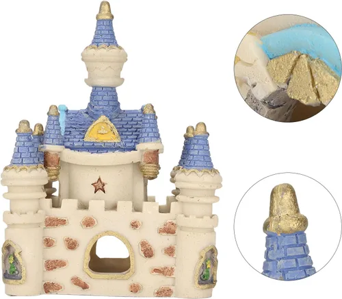 Vista 7 de Zerodis Decoración de castillo de resina para acuario, decoración de castillo de peces, decoración de castillo de resina, cueva, decoración de peces