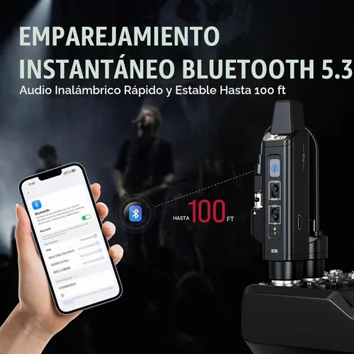 Vista 4 de Xvive P3S estéreo XLR receptor Bluetooth para mezclador de audio, PA activo