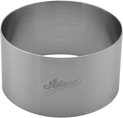 Vista 7 de Ateco Anillo redondo para pastel y molde de postre, suministro para hornear, 2.375 x 1.75 pulgadas de alto, plateado