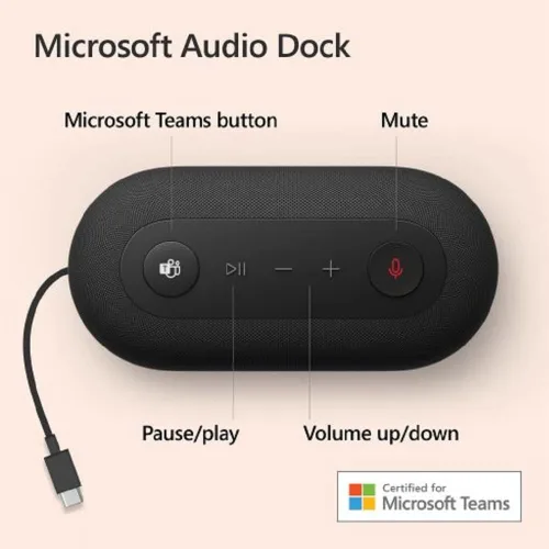Vista 7 de Microsoft Audio Dock - Hasta 90dB SPL - Dos matrices de micrófonos omnidireccionales - 70Hz ~ 20 kHz para reproducción de música - Compatible