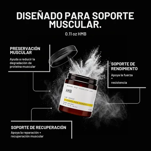 Vista 3 de BEYOND RAW Chemistry Labs HMB en polvo, aumenta el rendimiento, 30