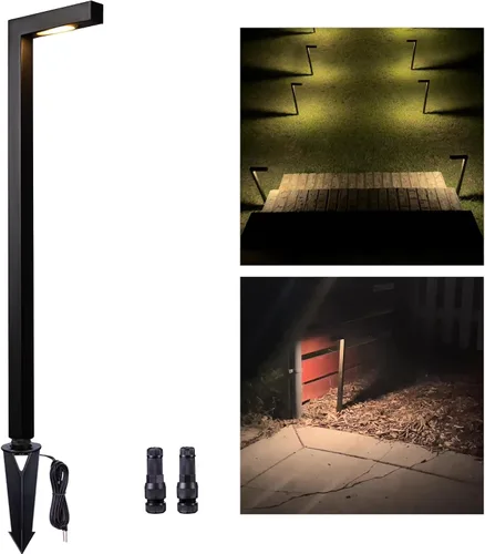 Vista 13 de Gardenreet Luces de camino de paisaje de latón, luces de camino de bajo voltaje de 12 V con cable, luces de jardín al aire libre LED impermeables