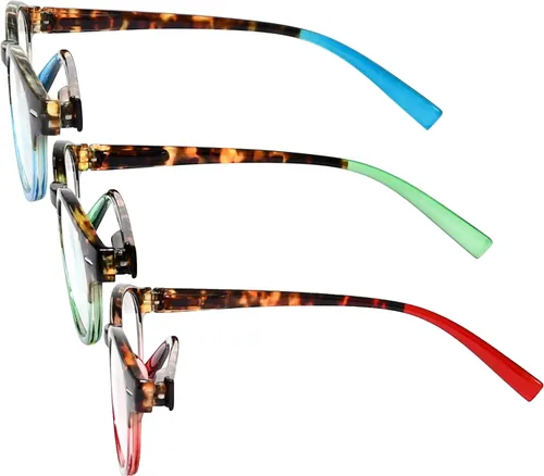 Vista 4 de Eyekepper Paquete de 3 lentes de lectura redondos ovalados con estilo para mujer +0.50