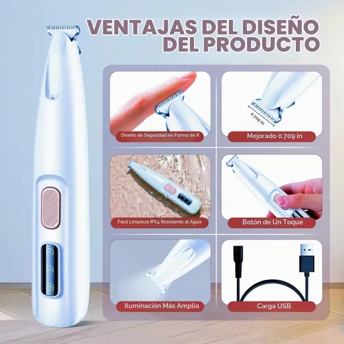 Vista 7 de Cortador de patas para perros, gatos, conejos con luz LED, uso de mascotas (blanco)